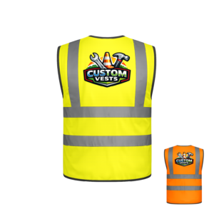 custom hi vis vest – personalised logo or text on back