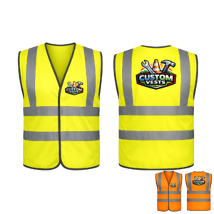 custom hi vis vest – personalised logo or text on front & back