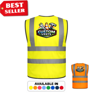 Custom Hi-Vis Vest with Personalised Back Logo or Text – EN ISO 20471