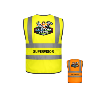 custom hi vis vest – personalised logo or text on back & lower back